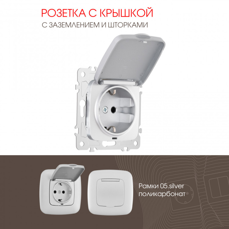 Розетка Arte Milano 205.41-1.silver