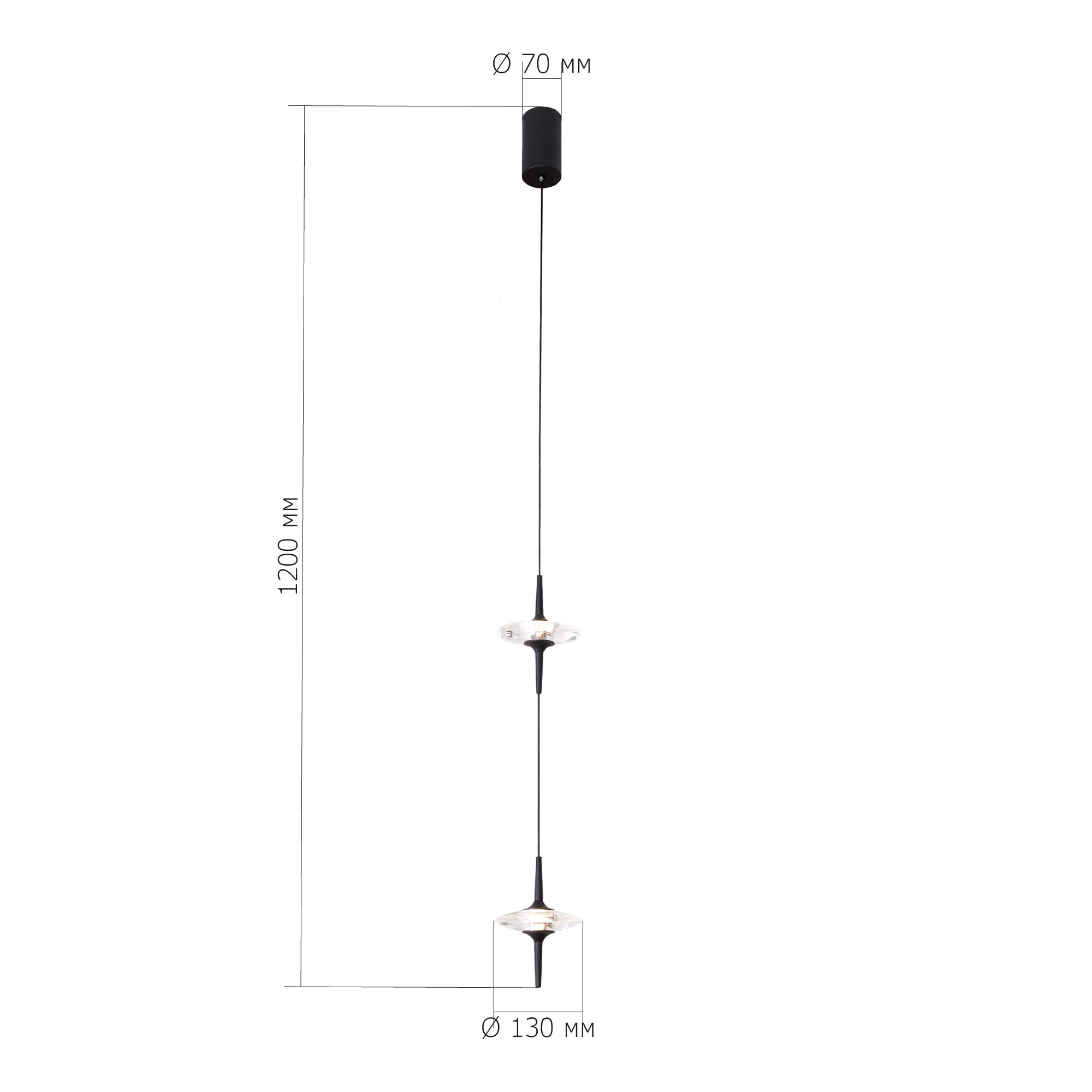 SL6231.403.02 Светильник подвесной ST-Luce Черный/Прозрачный LED 2*5W 4000K ZENITH