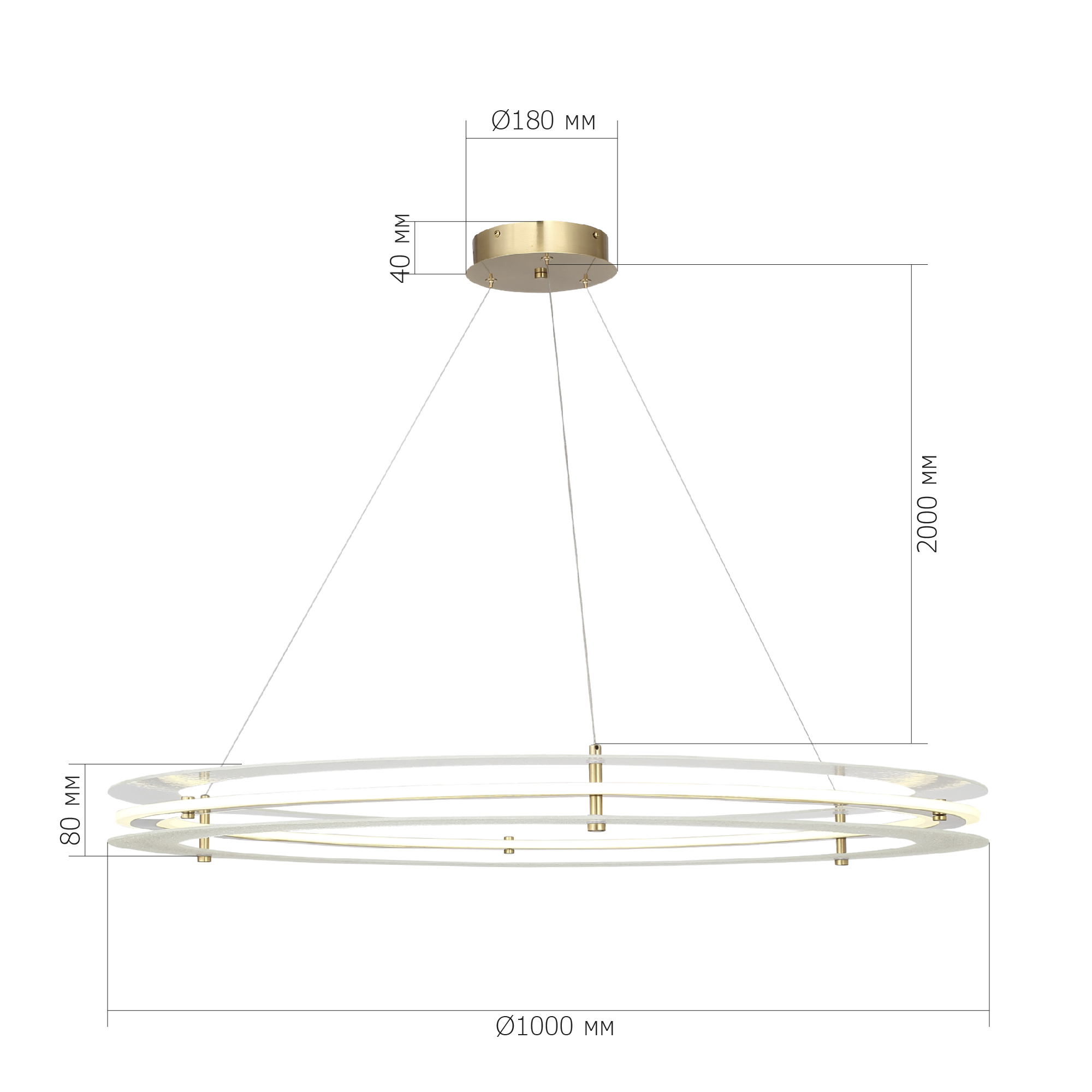 SL6245.213.01 Светильник подвесной ST-Luce золотистый/Прозрачный LED 1*70W 4000K FAGY