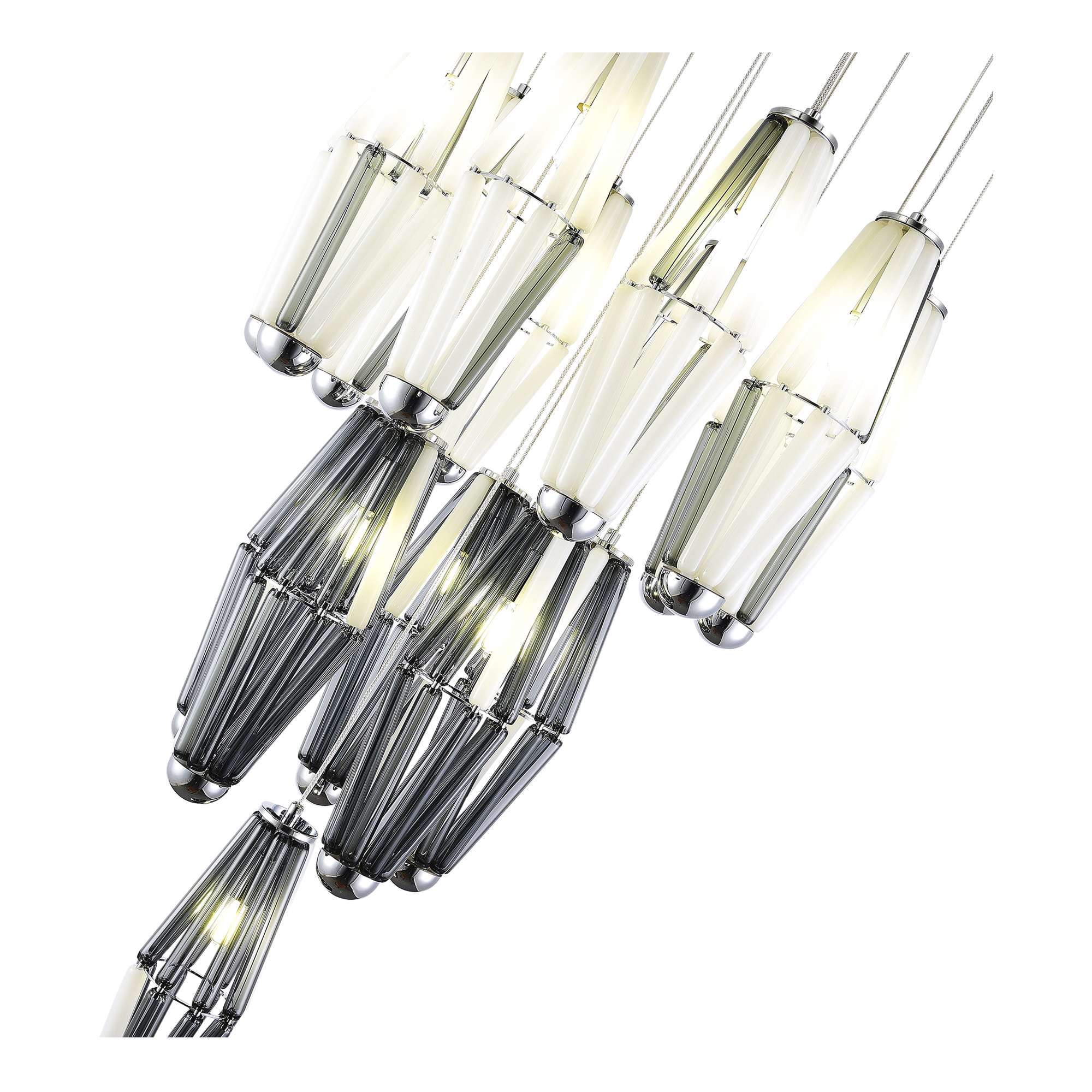 SL1242.103.16 Светильник подвесной ST-Luce Хром/Дымчатый, Молочный G9 16*5W 4000K CIARA