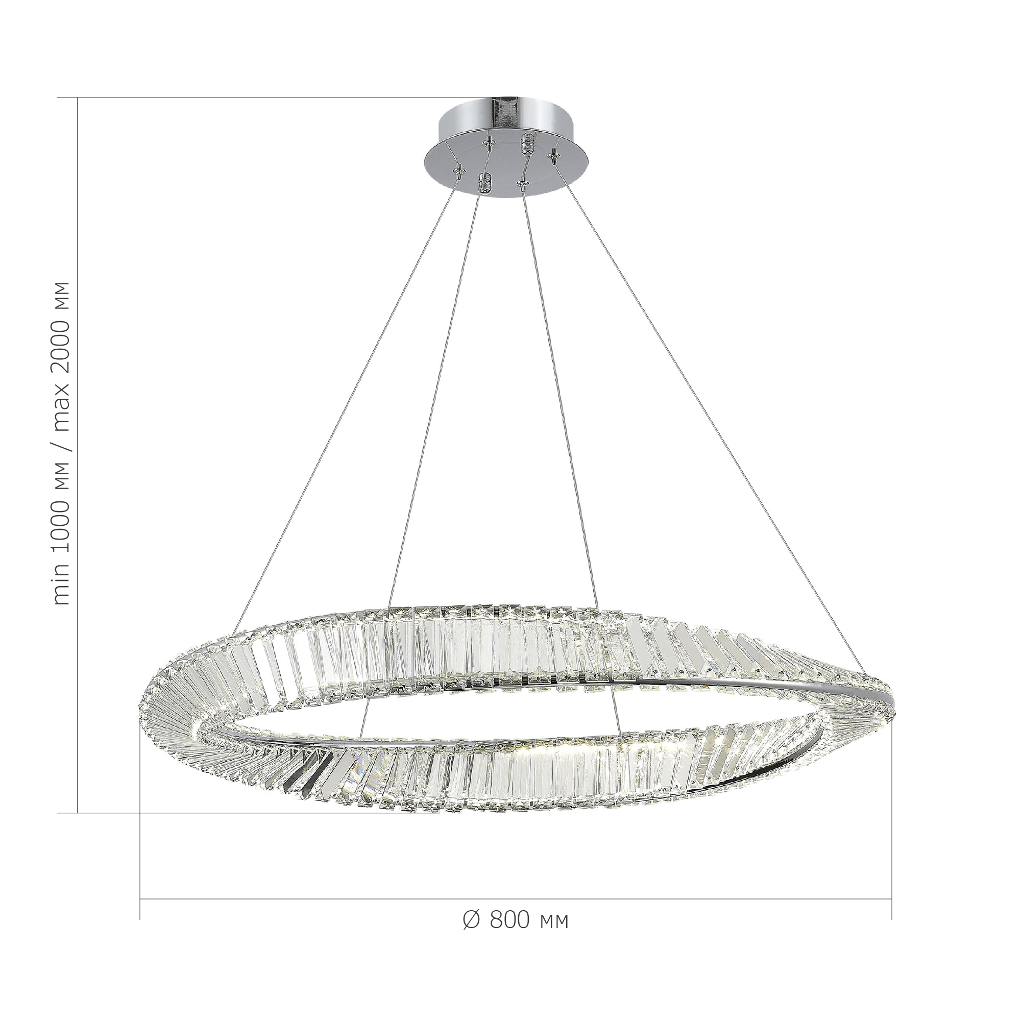 SL6204.111.01 Светильник подвесной ST-Luce Хром/Прозрачный LED 1*45W 4000K RITORTO