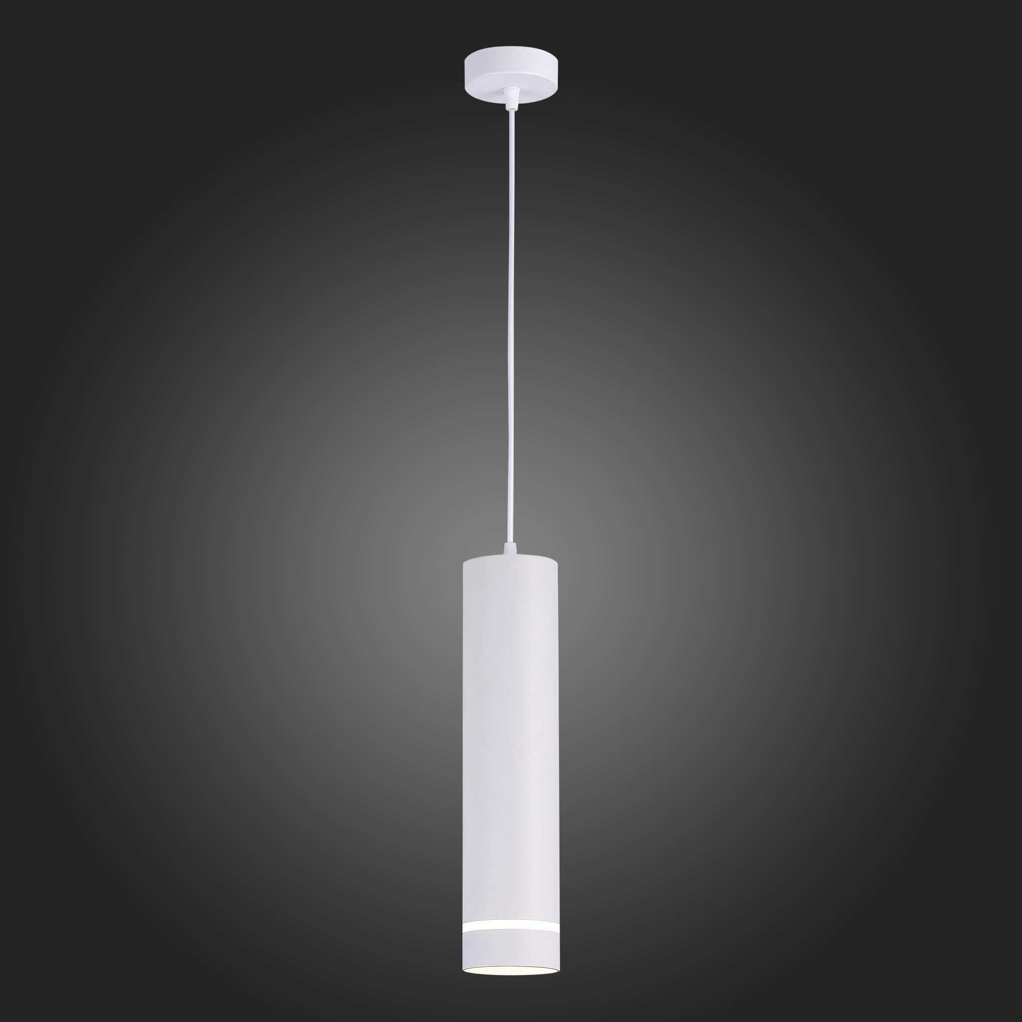ST115.533.12 Светильник подвесной Белый LED 1*12W 3000K 936Lm Ra>90 120° IP20 D80xH300 165-265V Подвесные светильники