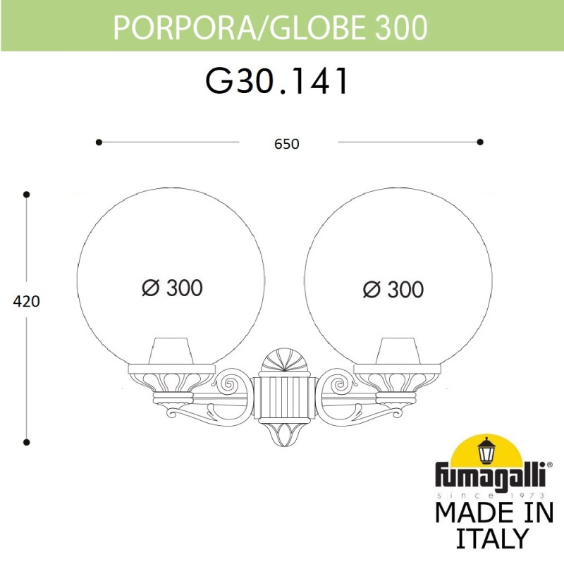 Светильник настенный Fumagalli G30.141.000.BZF1R