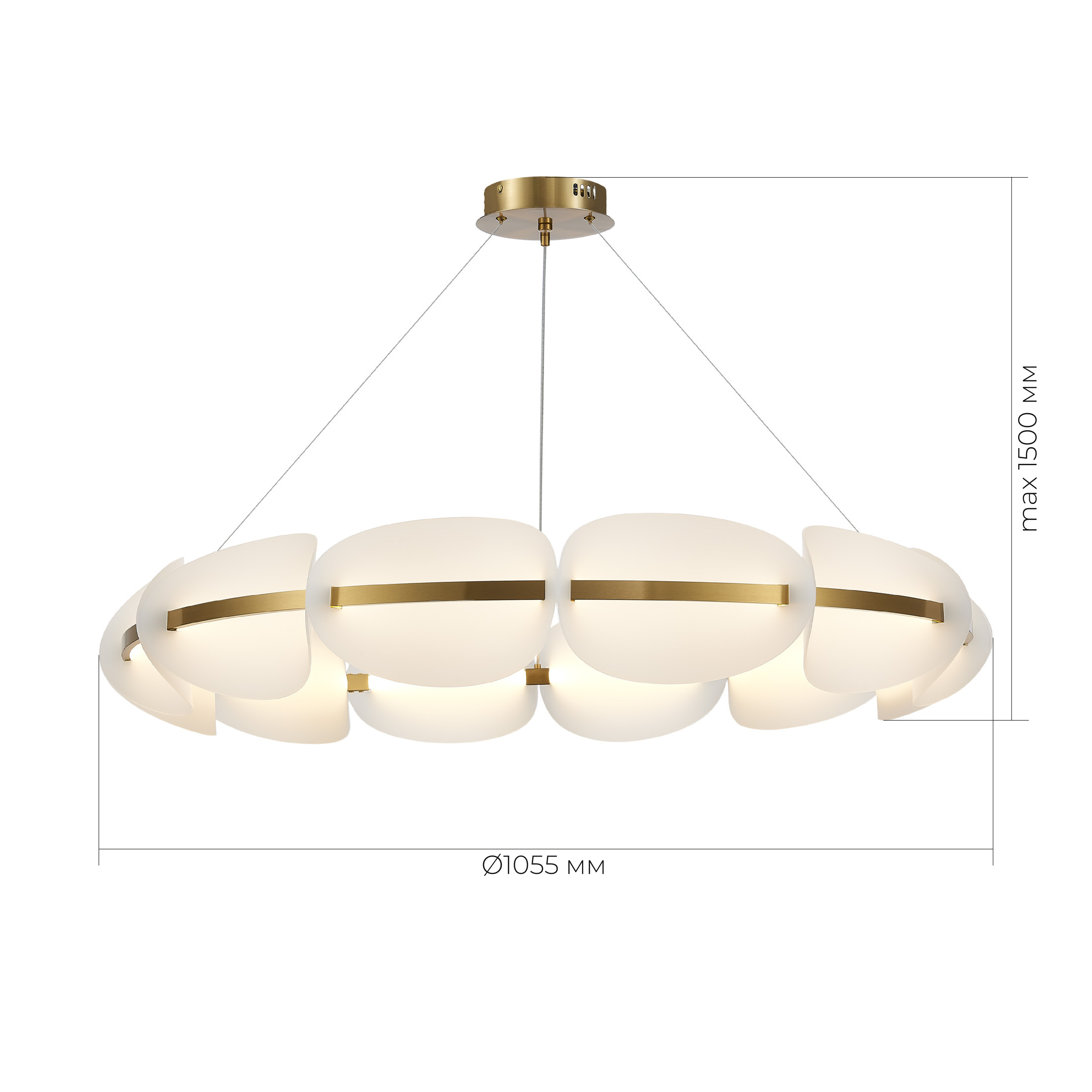 SL1304.203.65 Люстра подвесная ST-Luce Золотистый/Белый LED 1*65W 3000K ETOILE