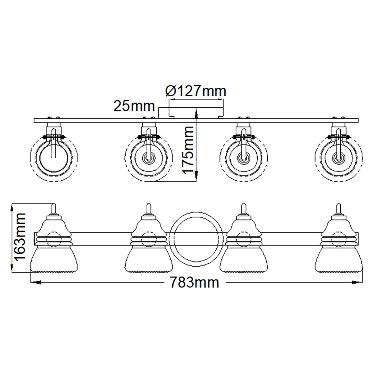 Бра для ванных комнат Kichler, Арт. KL-TALLAND4-PC-BATH