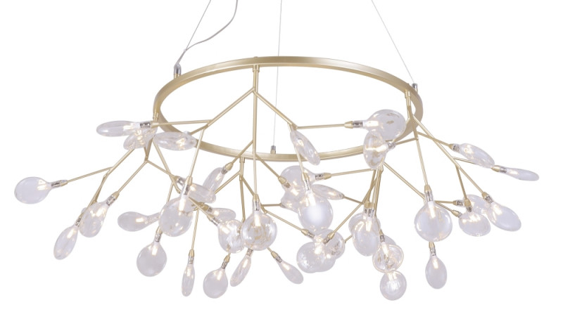 Подвесная люстра Crystal Lux EVITA SP45 D GOLD/TRANSPARENT