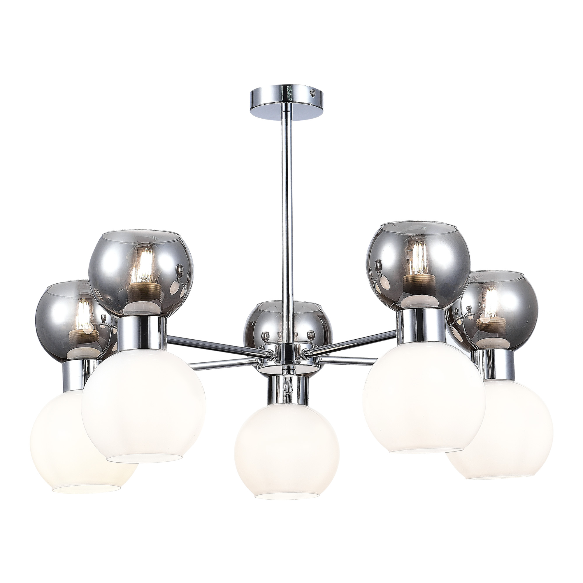 SLE1138-102-10 Светильник потолочный Хром/Белый, Дымчатый E27 10*60W THONET