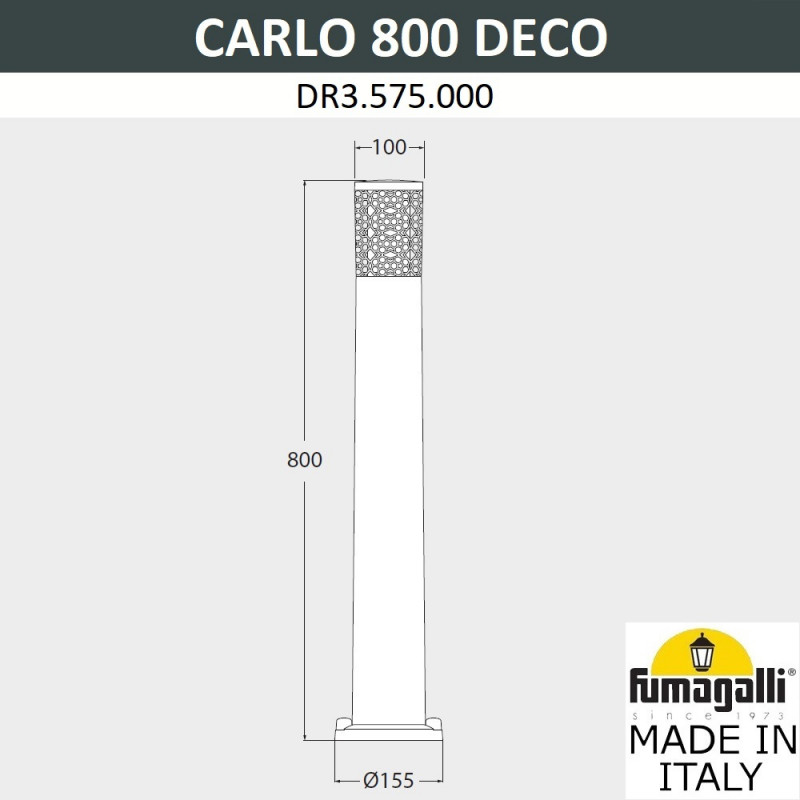 Садово-парковый светильник Fumagalli DR3.575.000.AXU1L