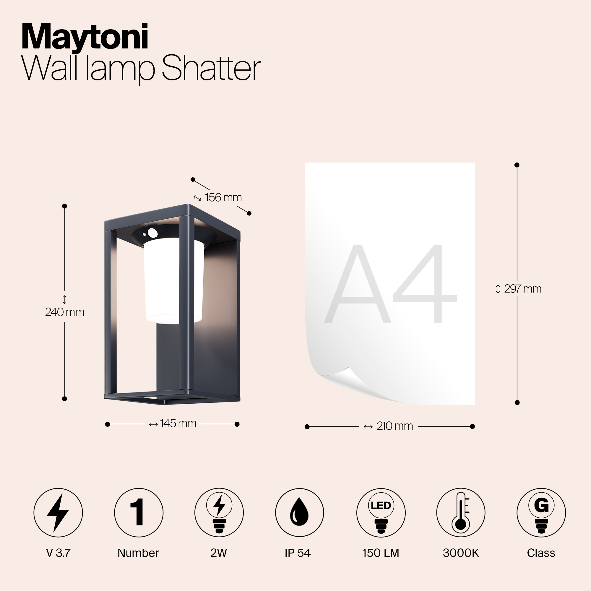 Настенный светильник (бра) Outdoor OSL457WL-L2GF3K