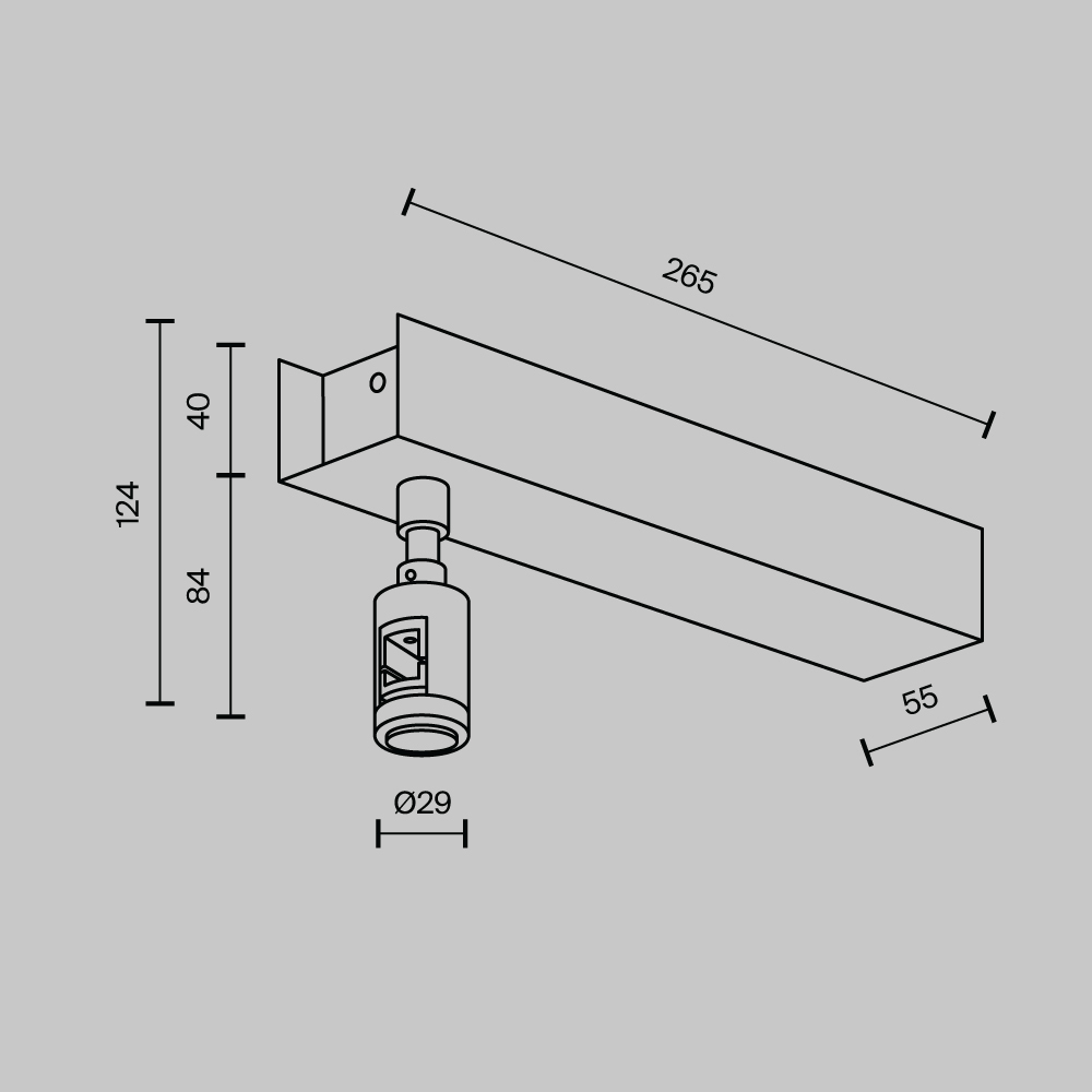 Комплектующие для систем освещения с токоведущими элементами Technical TRA156C-BB1-PT