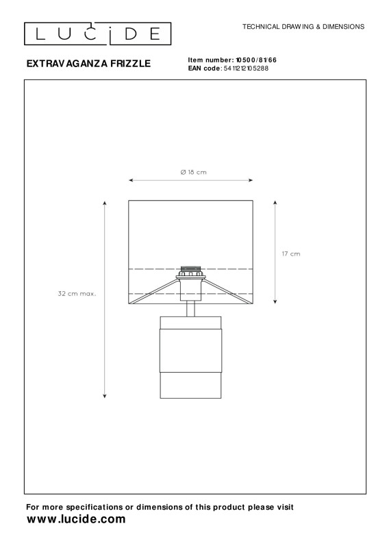 Настольная лампа LUCIDE 10500/81/66