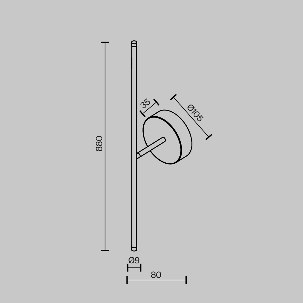 Настенный светильник (бра) Technical C084WL-L12BS2.7K-1