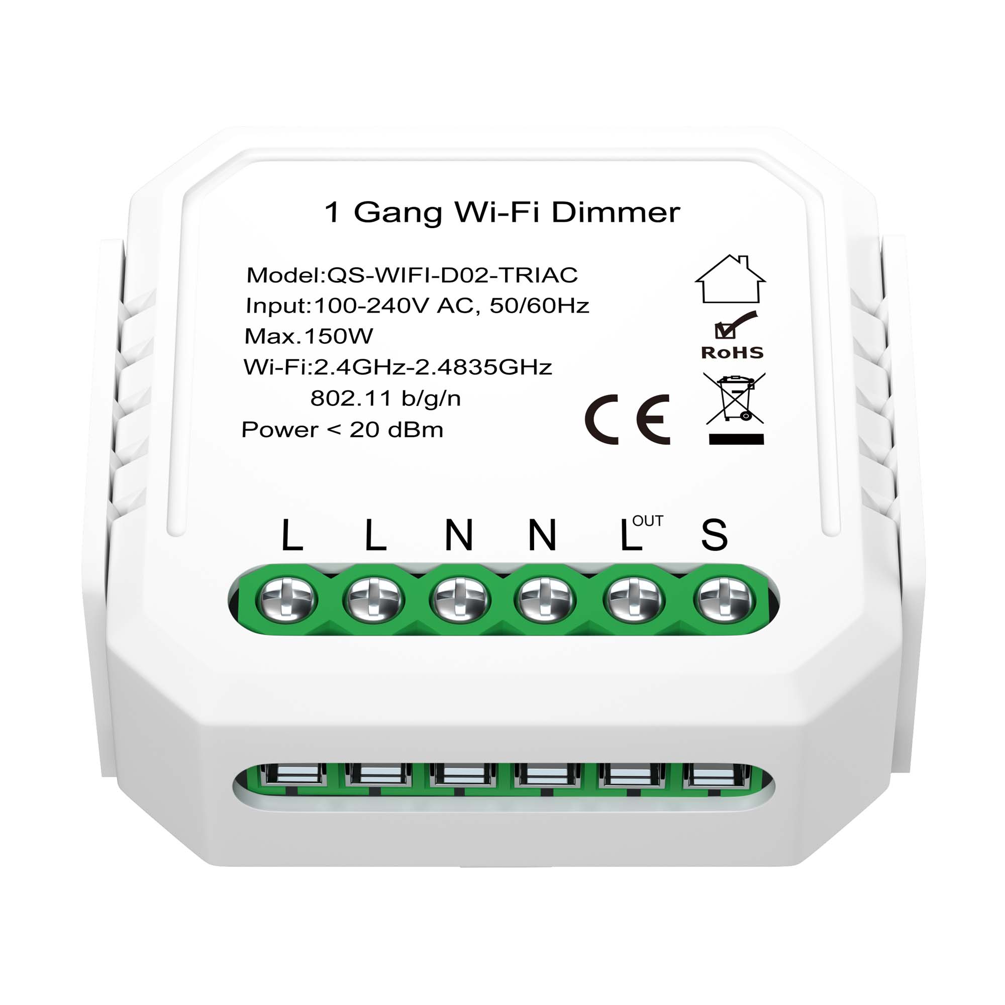 ST9000.500.01CZIGB Zigb диммируемое реле 1 канал, 150W, IP20, L46xW46xH18, 230V, Белый AROUND