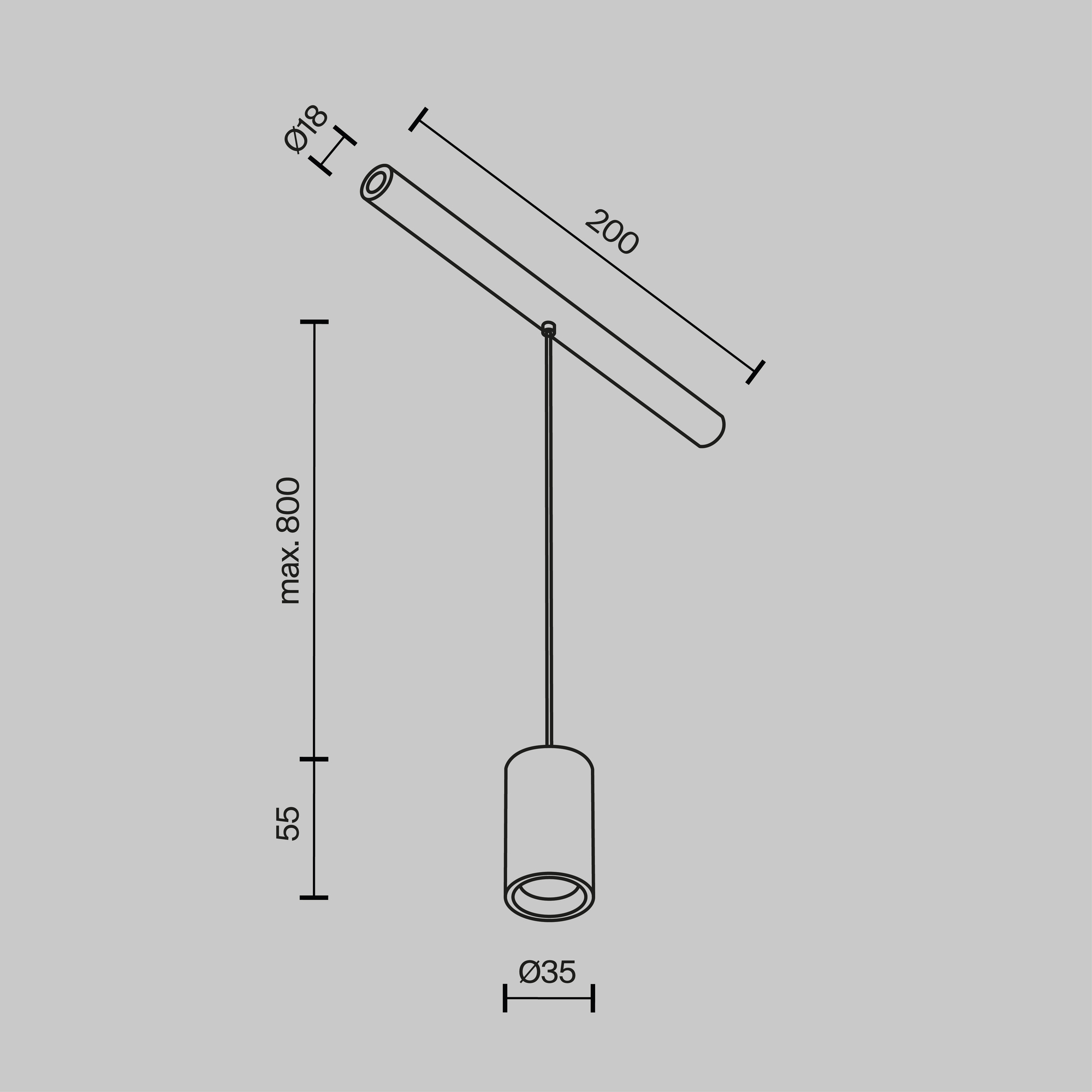 Светильник Technical C105PL-3W3-6K-B