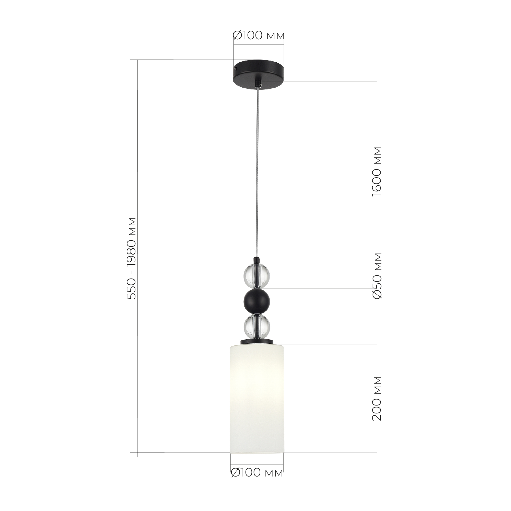 SL2003.403.01 Светильник подвесной ST-Luce черный/белый E27 1*40W AURORA