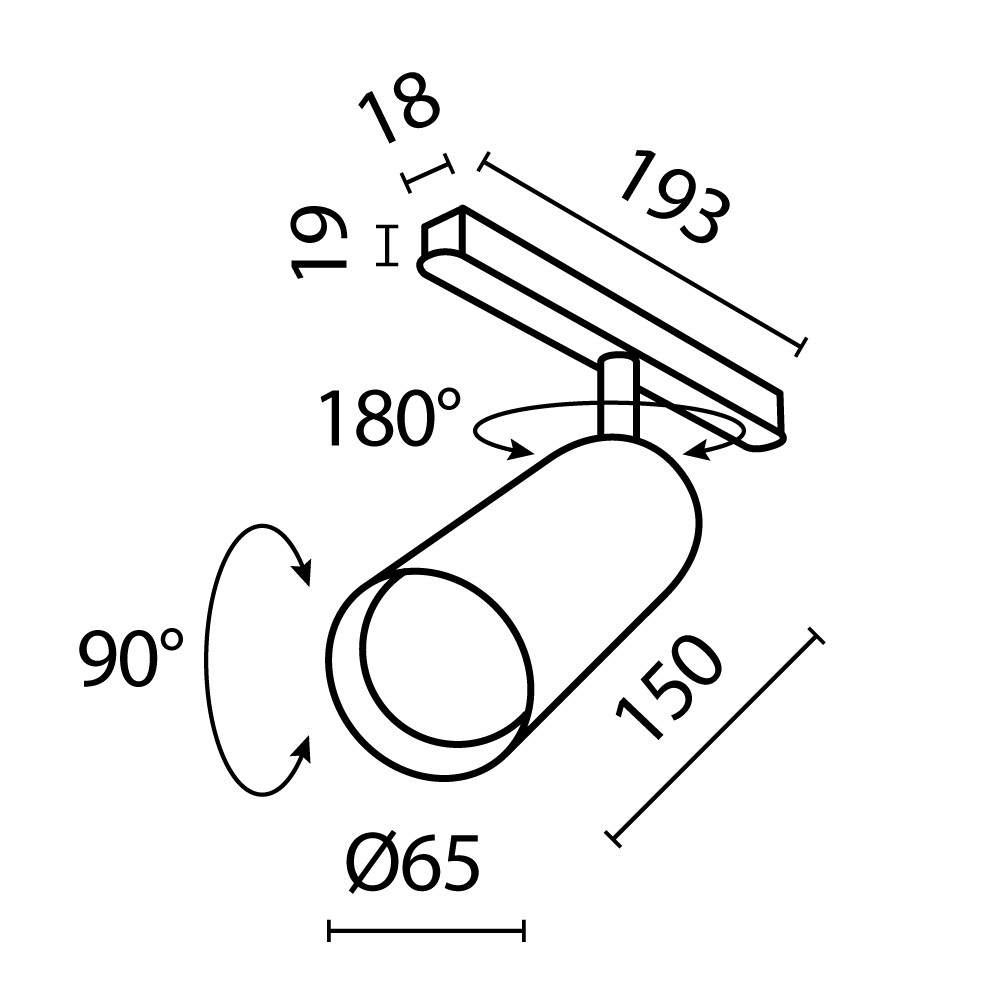 Трековый светильник Technical TR032-2-20W4K-S-W