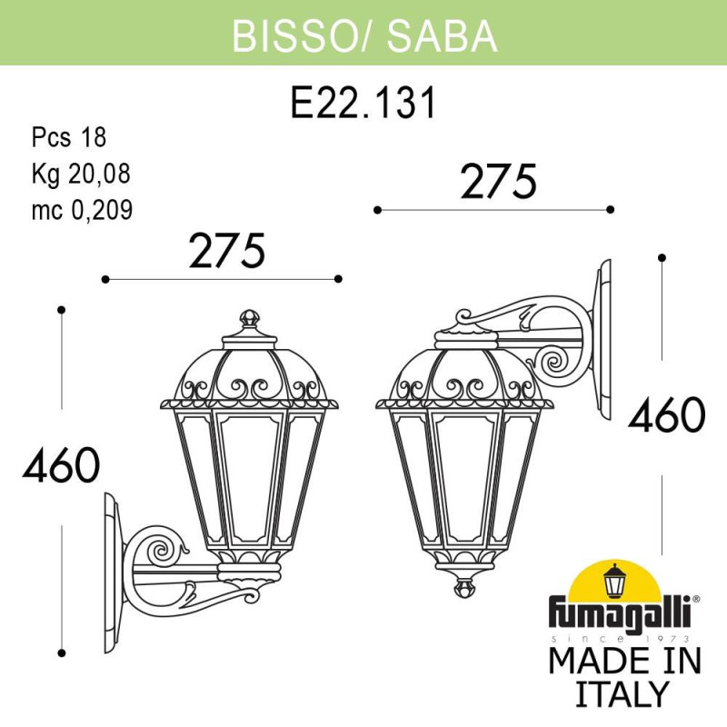 Светильник настенный Fumagalli K22.131.000.WYF1RDN