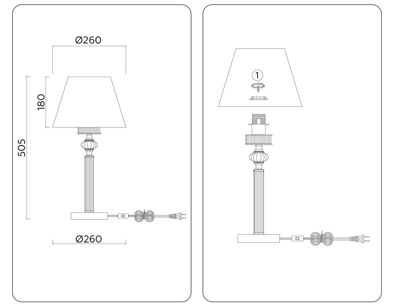 Настольная лампа Ambrella Light LH71007
