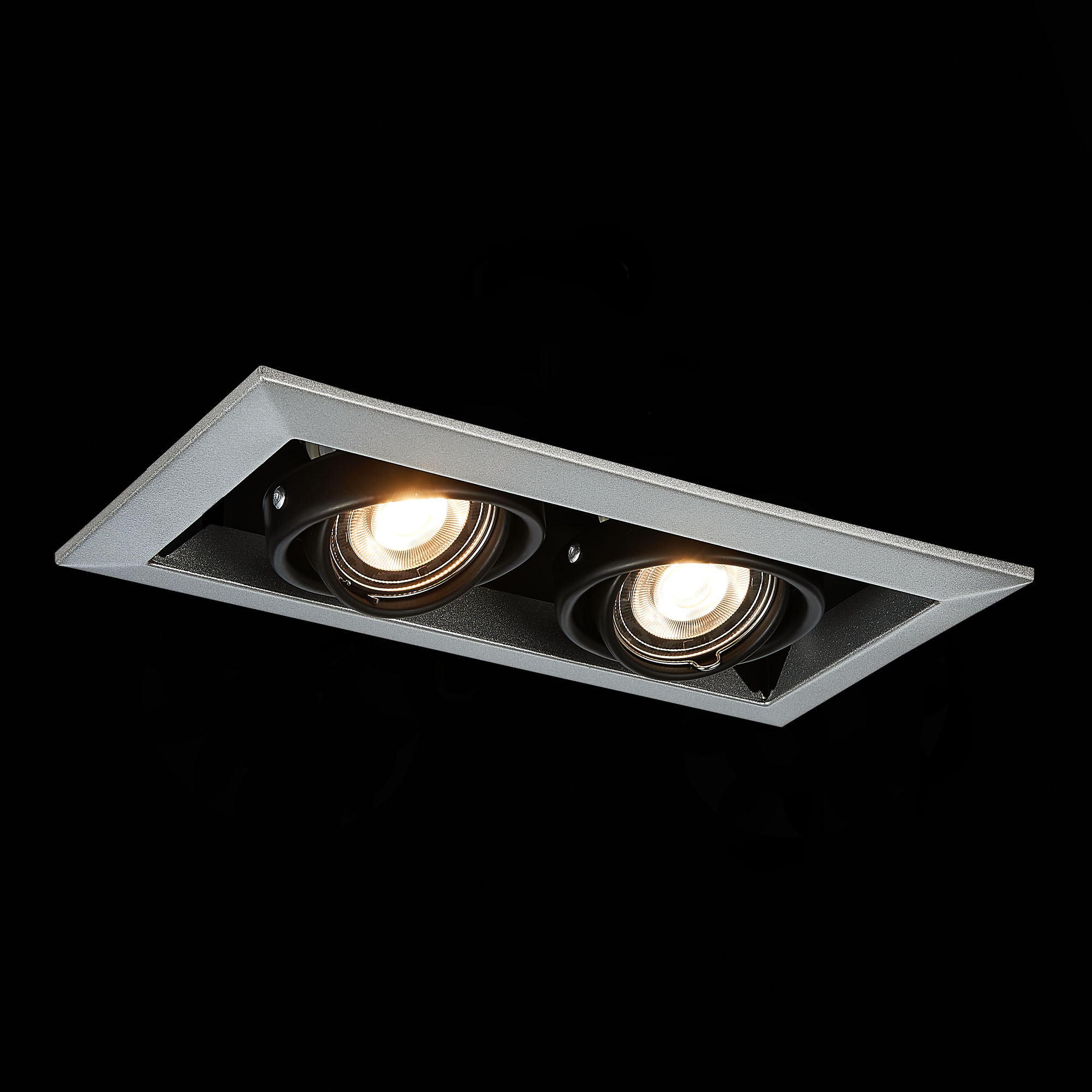 ST250.148.02 Св-к встр. Черный GU10 2*50W  L245xW126xH70 220V Без ламп Встраиваемые светильники