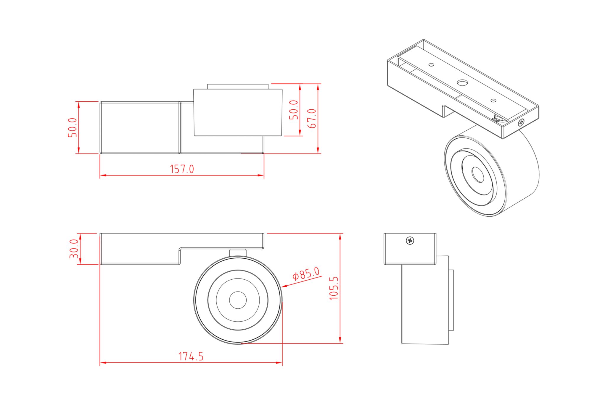 Потолочный светильник Technical C062CL-L12W3K