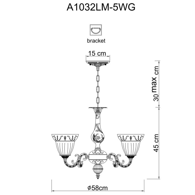 Подвесная люстра ARTE Lamp A1032LM-5WG