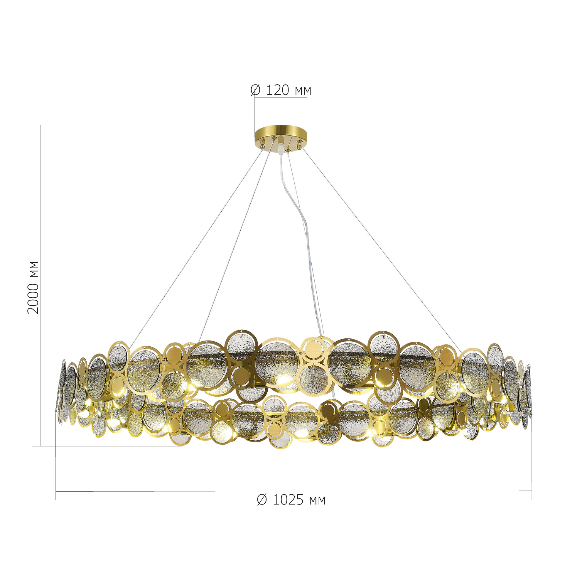 SL6133.313.16 Светильник подвесной ST-Luce Латунь/Дымчатый G9 LED 16*5W 4000K SWATCH