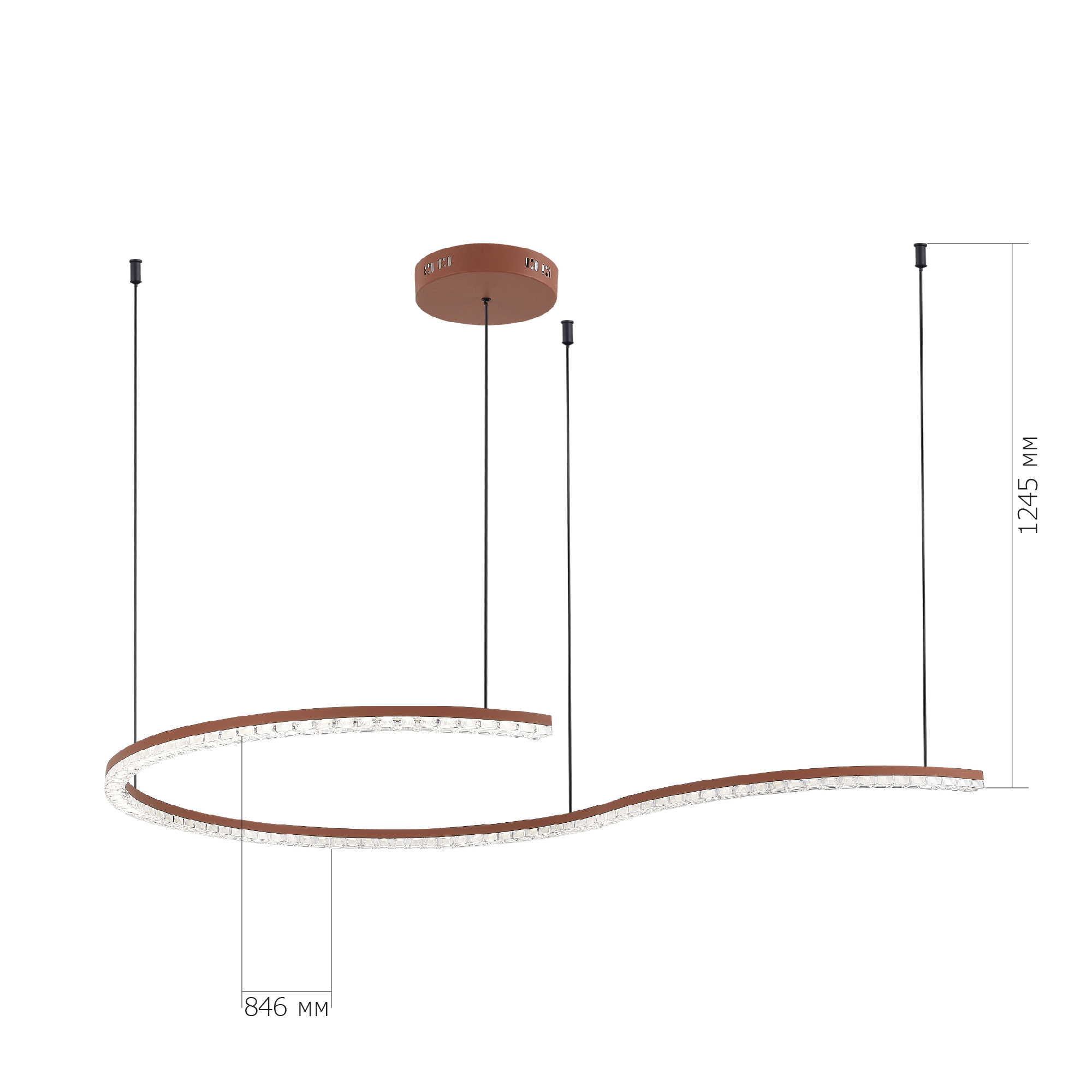 SL1018.603.01 Светильник подвесной ST-Luce терракотовый/прозрачный LED 1*65W 4000K EUCLIDICS