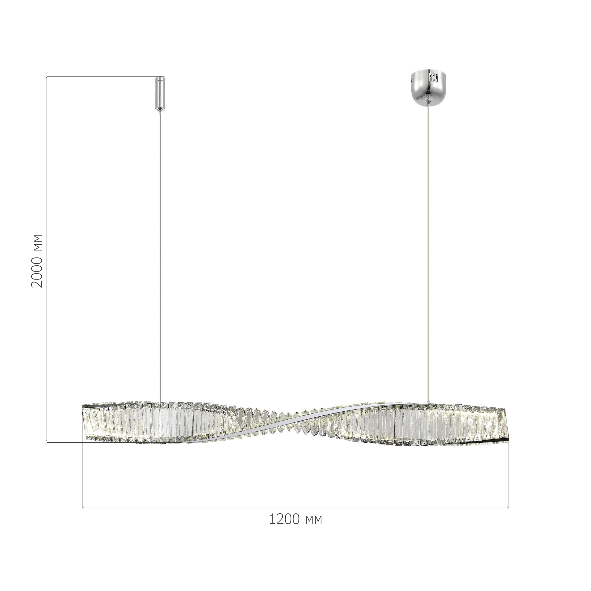 SL6205.123.01 Светильник подвесной ST-Luce Хром/Прозрачный LED 1*25W 4000K ELICA