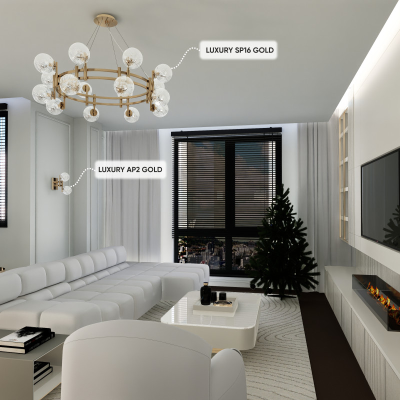 Подвесная люстра Crystal Lux LUXURY SP16 GOLD