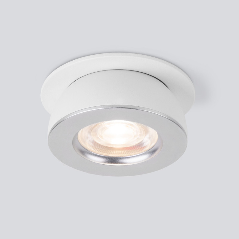 Встраиваемый светильник Elektrostandard Pruno белый/серебро 8W 4200К (25080/LED)