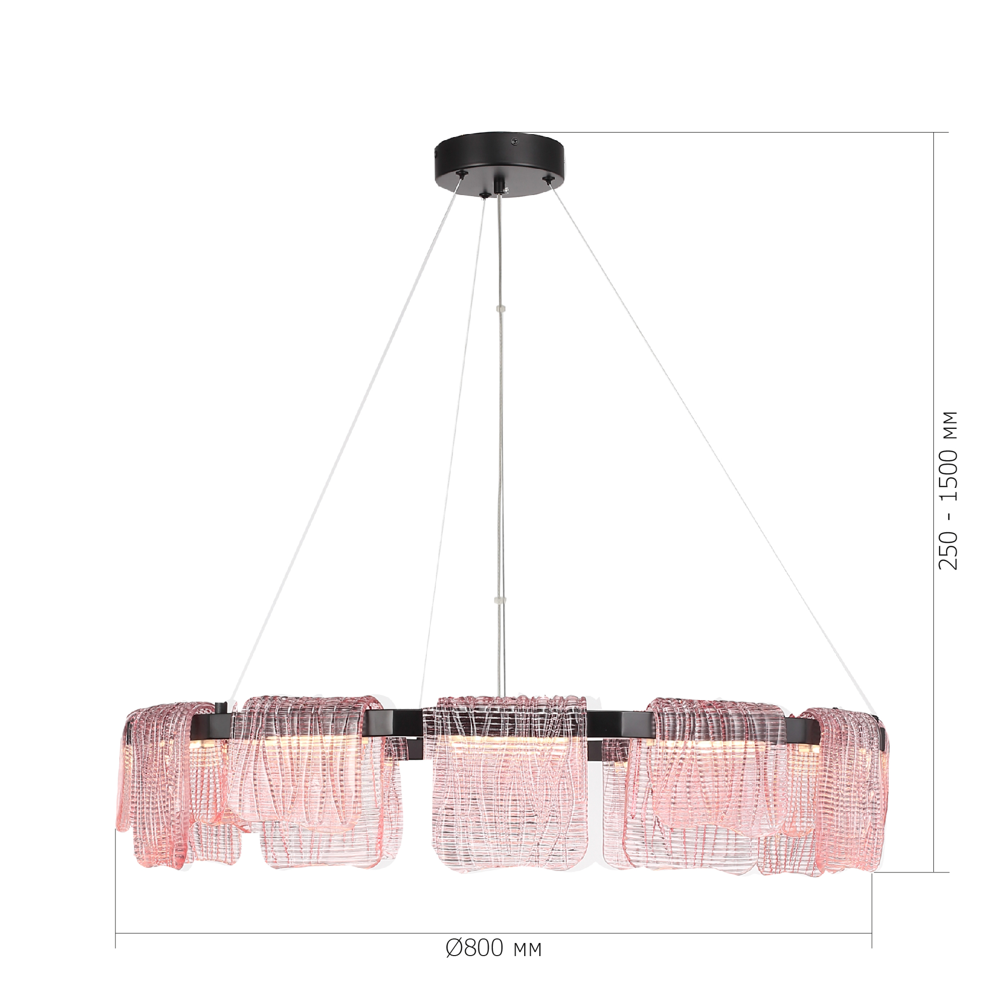 SL6021.403.66 Светильник подвесной ST-Luce черный/розовый LED 1*66W 3000K VOILE