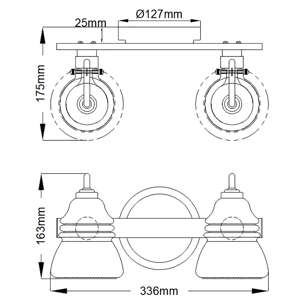 Бра для ванных комнат Kichler, Арт. KL-TALLAND2-PC-BATH