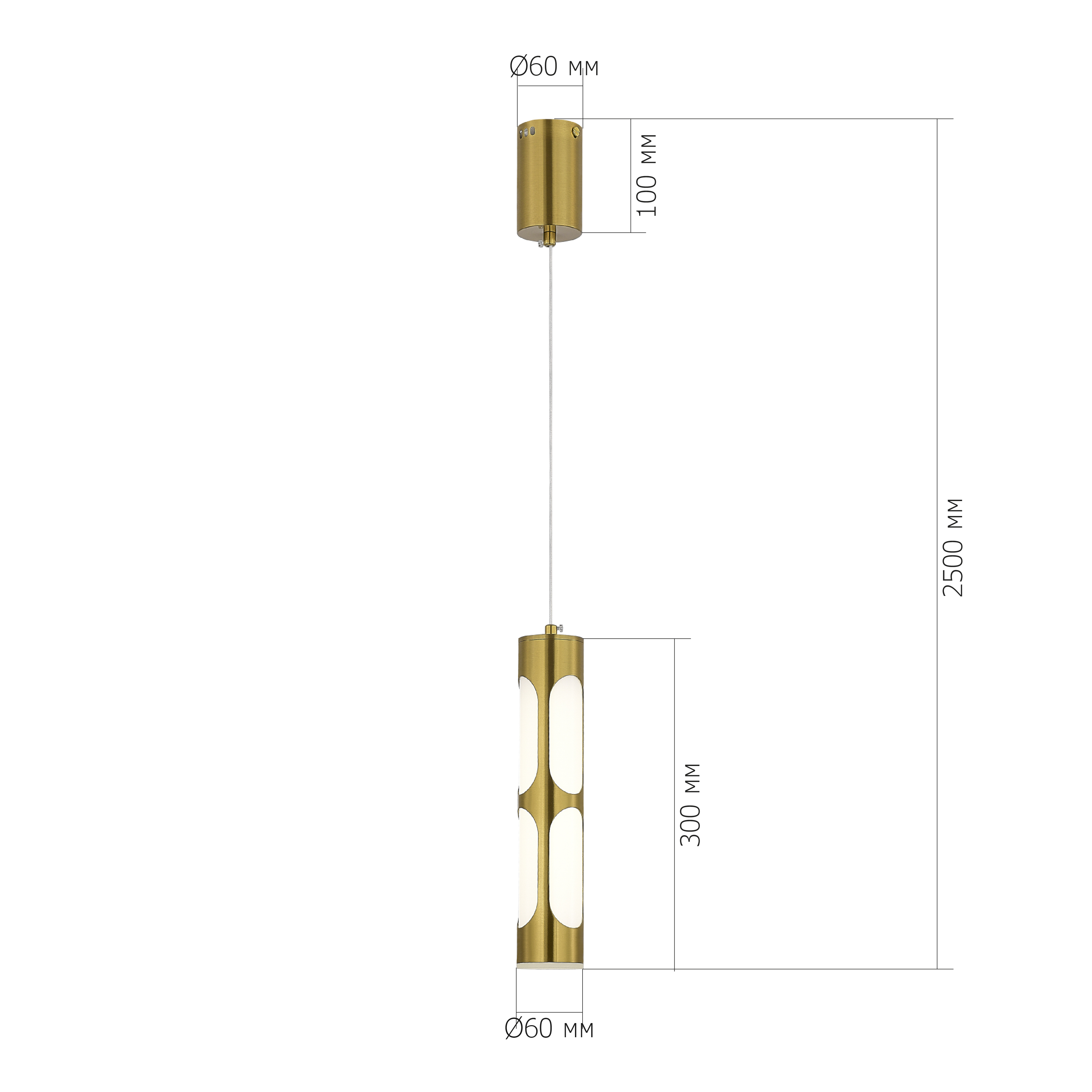 SL6237.303.01 Светильник подвесной ST-Luce латунь/белый LED 1*6W 4000K DALLAMOS
