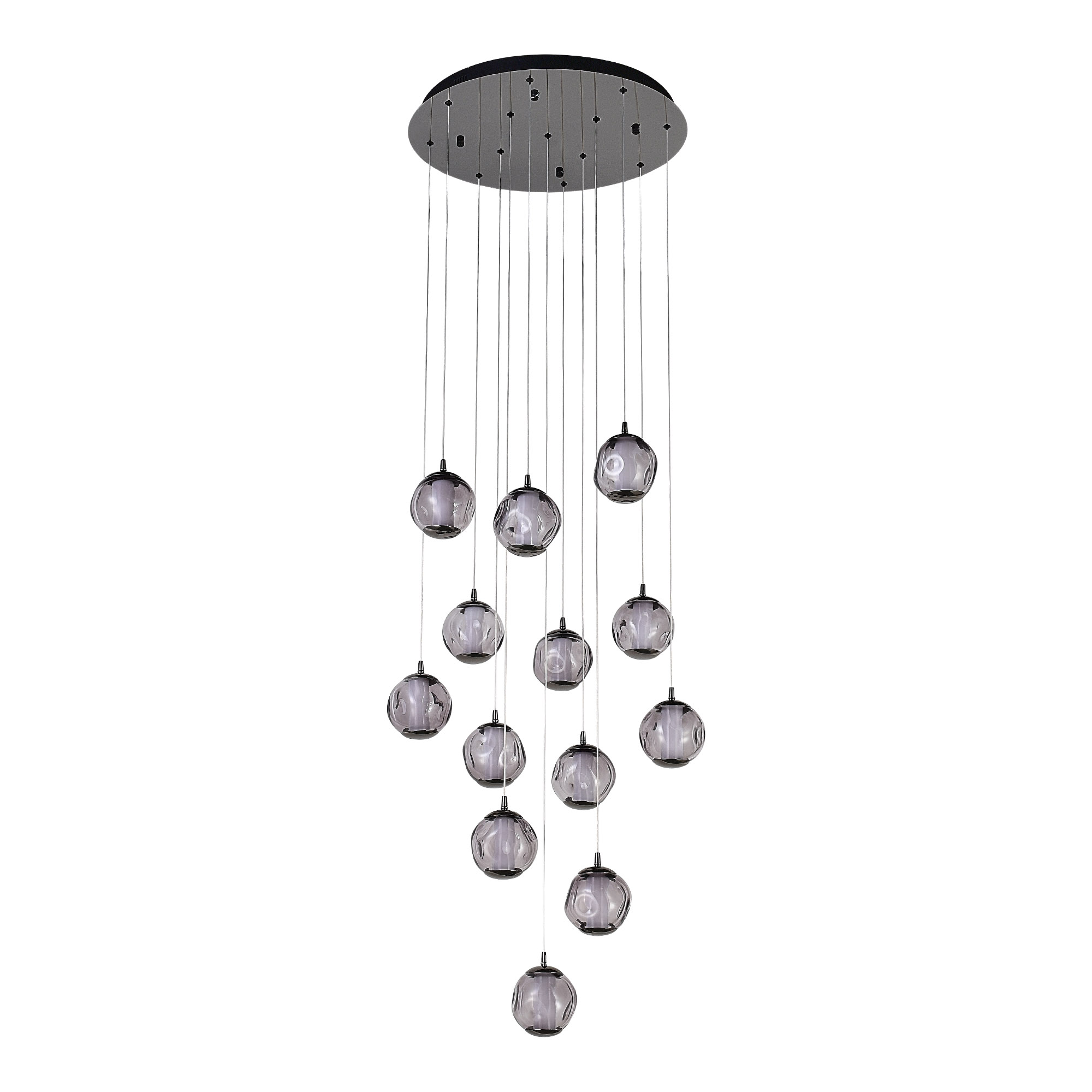 SL6520.403.13 Светильник подвесной ST-Luce черный жемчуг/прозрачно-дымчатый LED 1*65W 4000K HELMI
