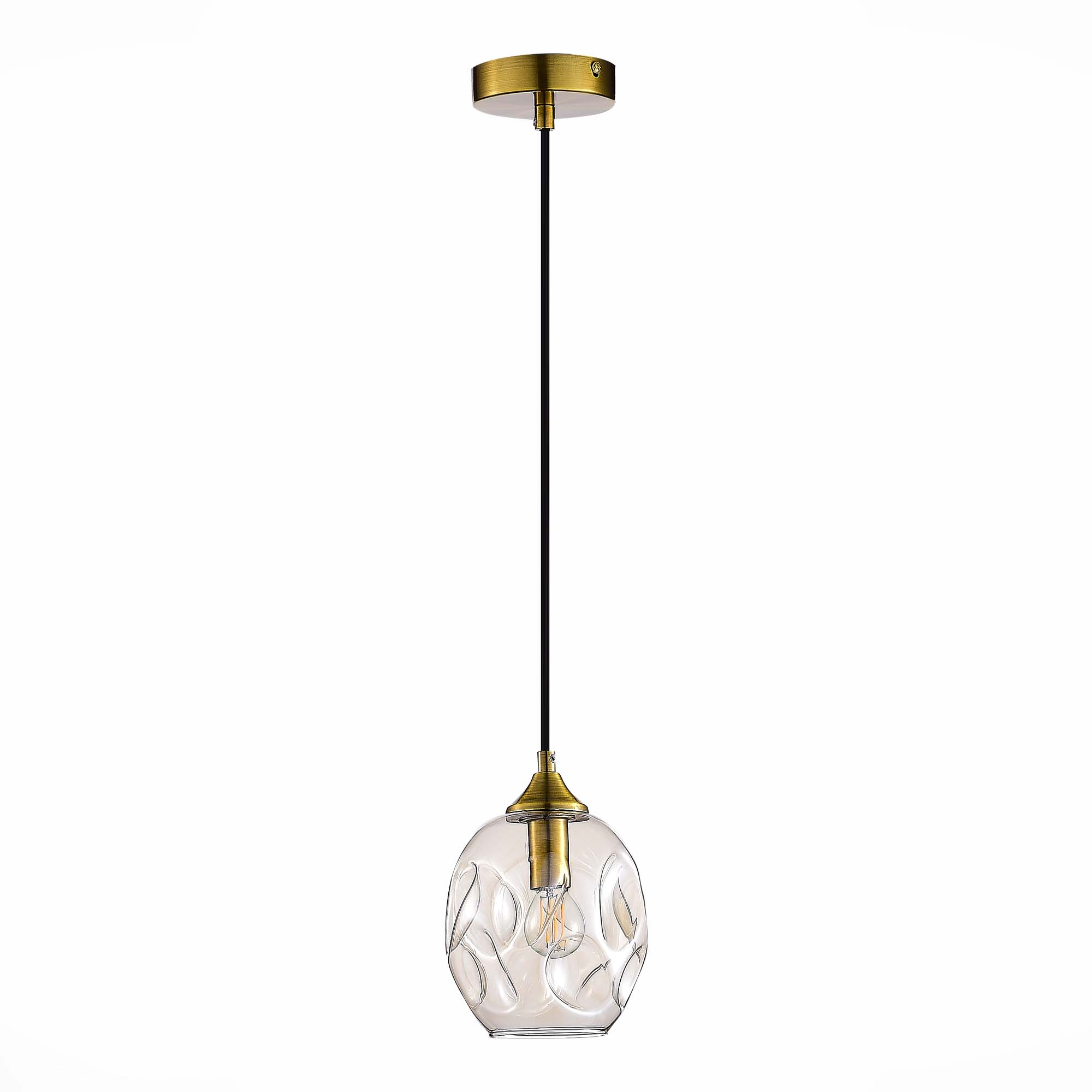 SL1188.303.01 Подвес ST-Luce Латунь/Коньячный E14 1*40W IDESIA