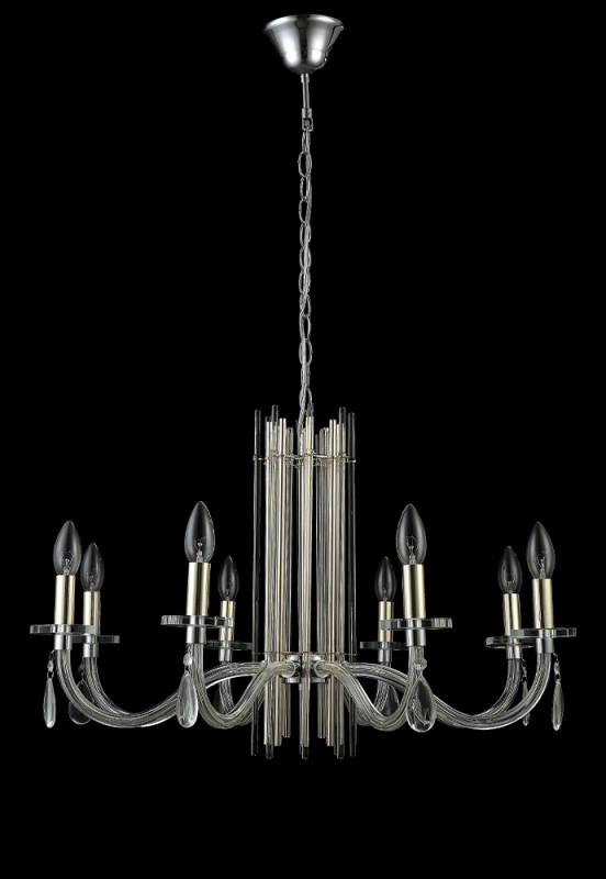 Подвесная люстра Crystal Lux AURELIO SP8 GOLD+CHROME/TRANSPARENT