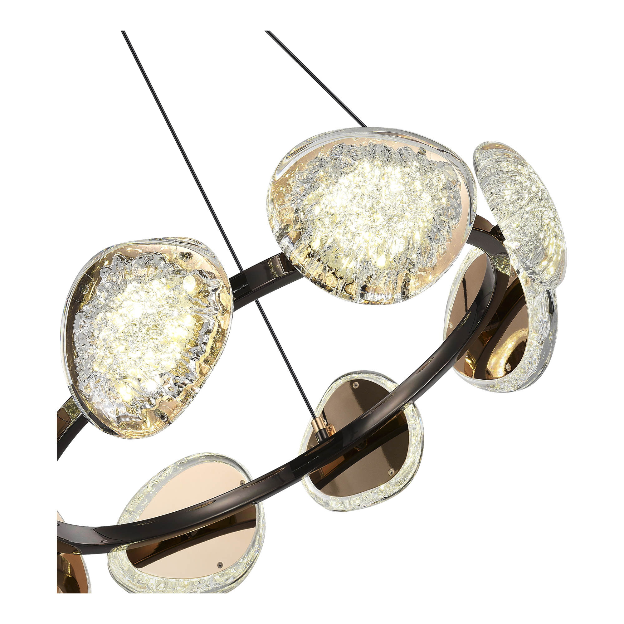 SL6018.203.64 Светильник подвесной ST-Luce черный/ золотистый / прозрачный LED 1*64W 4000K ENIGMA