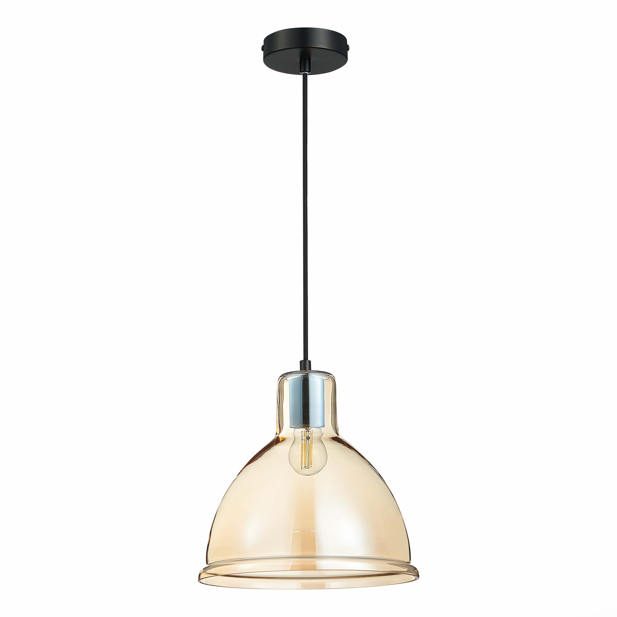 SLE114723-01 Подвес Черный/Янтарный E27 1*60W BACCHI