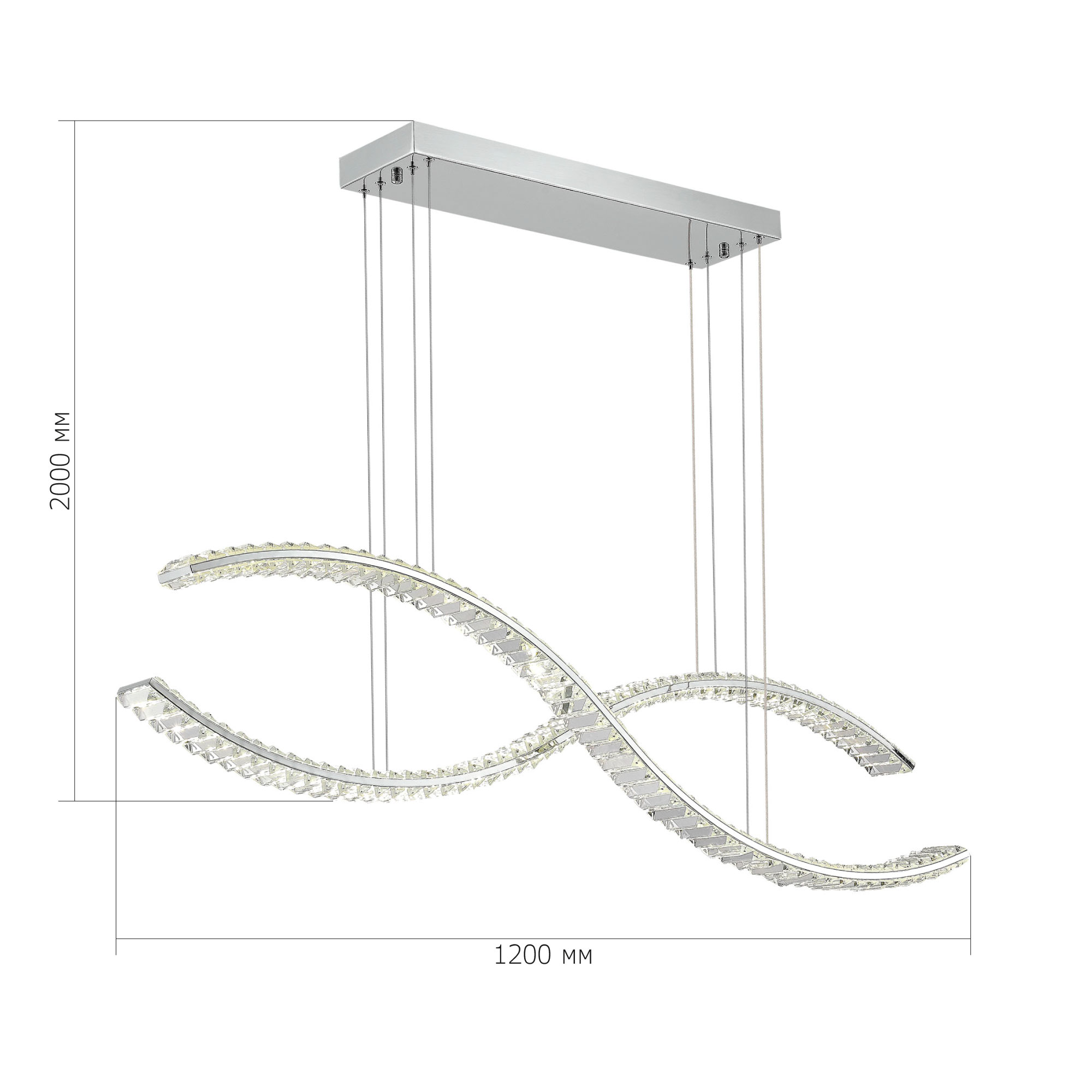 SL6206.103.50 Светильник подвесной ST-Luce Хром/Прозрачный LED 1*50W 3000K ACENO