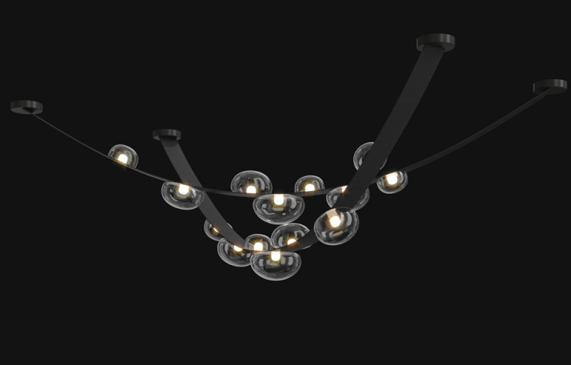 Накладной светильник Crystal Lux BOSQUE SP7 L3000 BLACK/TRANSPARENT