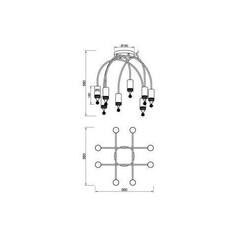Накладная люстра Vele Luce VL4283L08