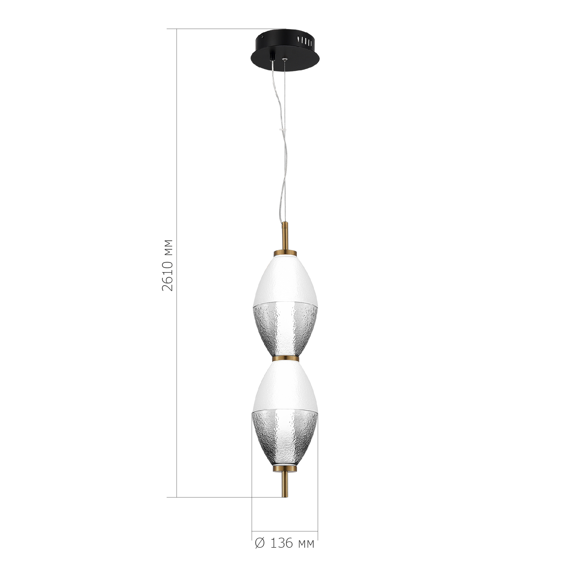 SL6130.403.15 Светильник подвесной ST-Luce Черный/Белый, Дымчатый LED 1*16W 3000K ICE