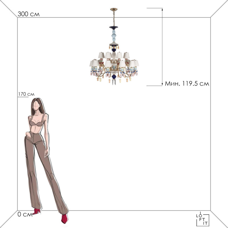 Подвесная люстра LOFT IT 10203/12+8 Mult