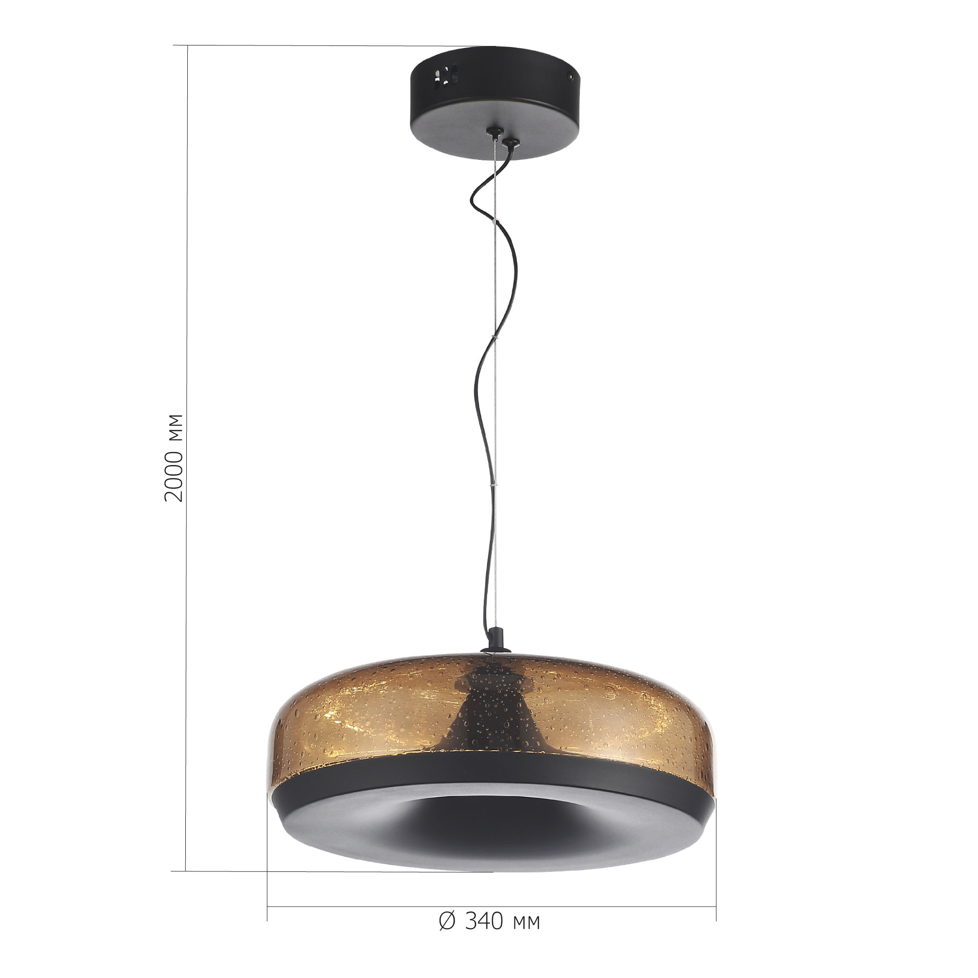 SL6014.603.01 Светильник подвесной ST-Luce Черный/Коричневый, с пузырьками LED 1*42W 3000K RIPPLE