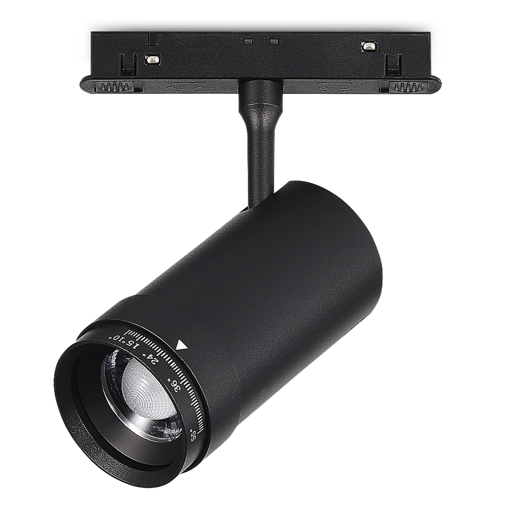 ST357.436.12 Магнитный трековый светильник ZOOM Черный LED 1*12W 3000K Lm Ra90 10-55° IP20 D50xH160 SKYLINE 48