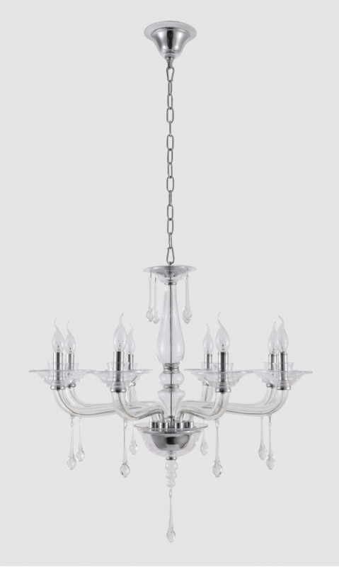 Подвесная люстра Crystal Lux MONICA SP8 CHROME/TRANSPARENT