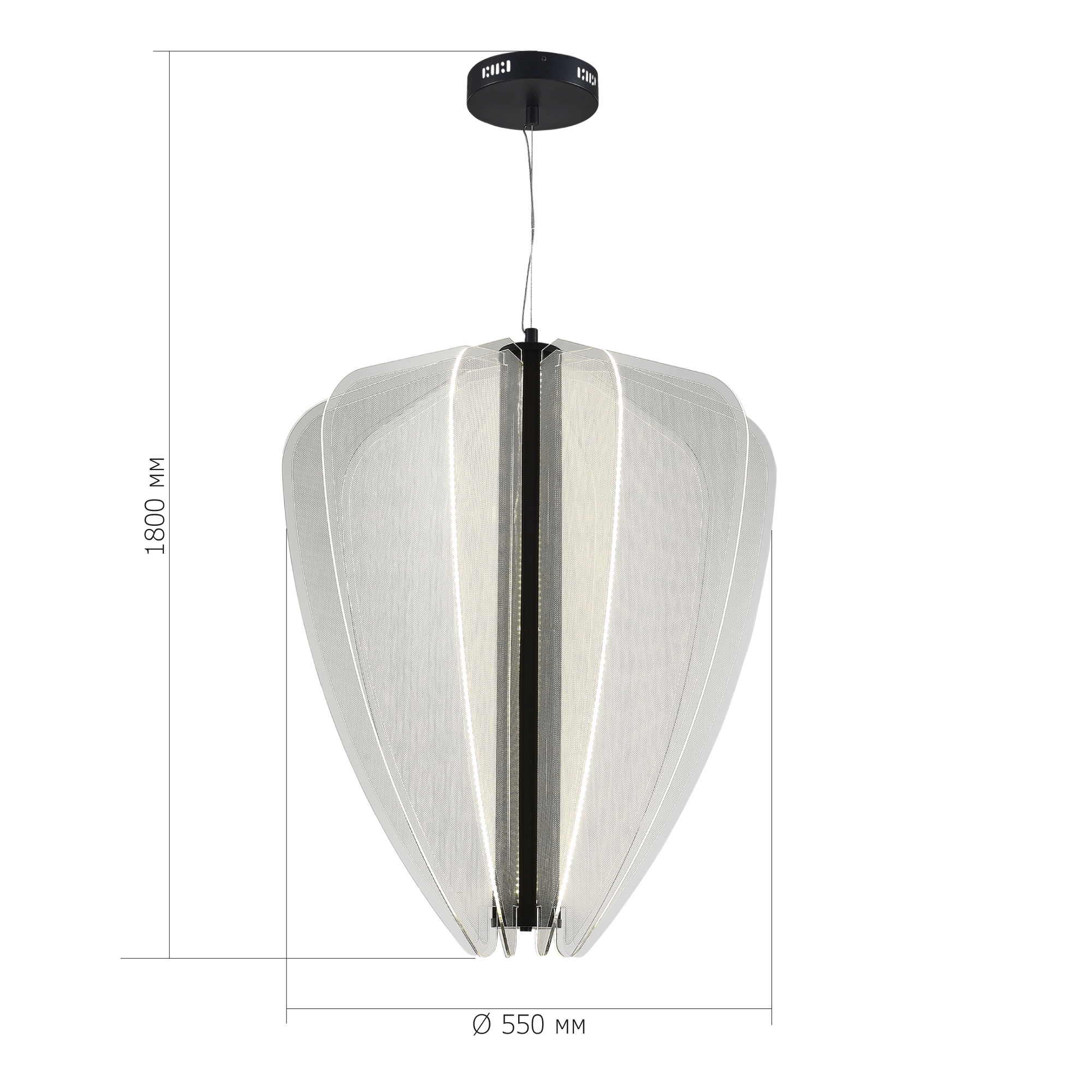 SL6509.413.01 Светильник подвесной ST-Luce Черный/Прозрачный LED 1*75W 4000K FESALE