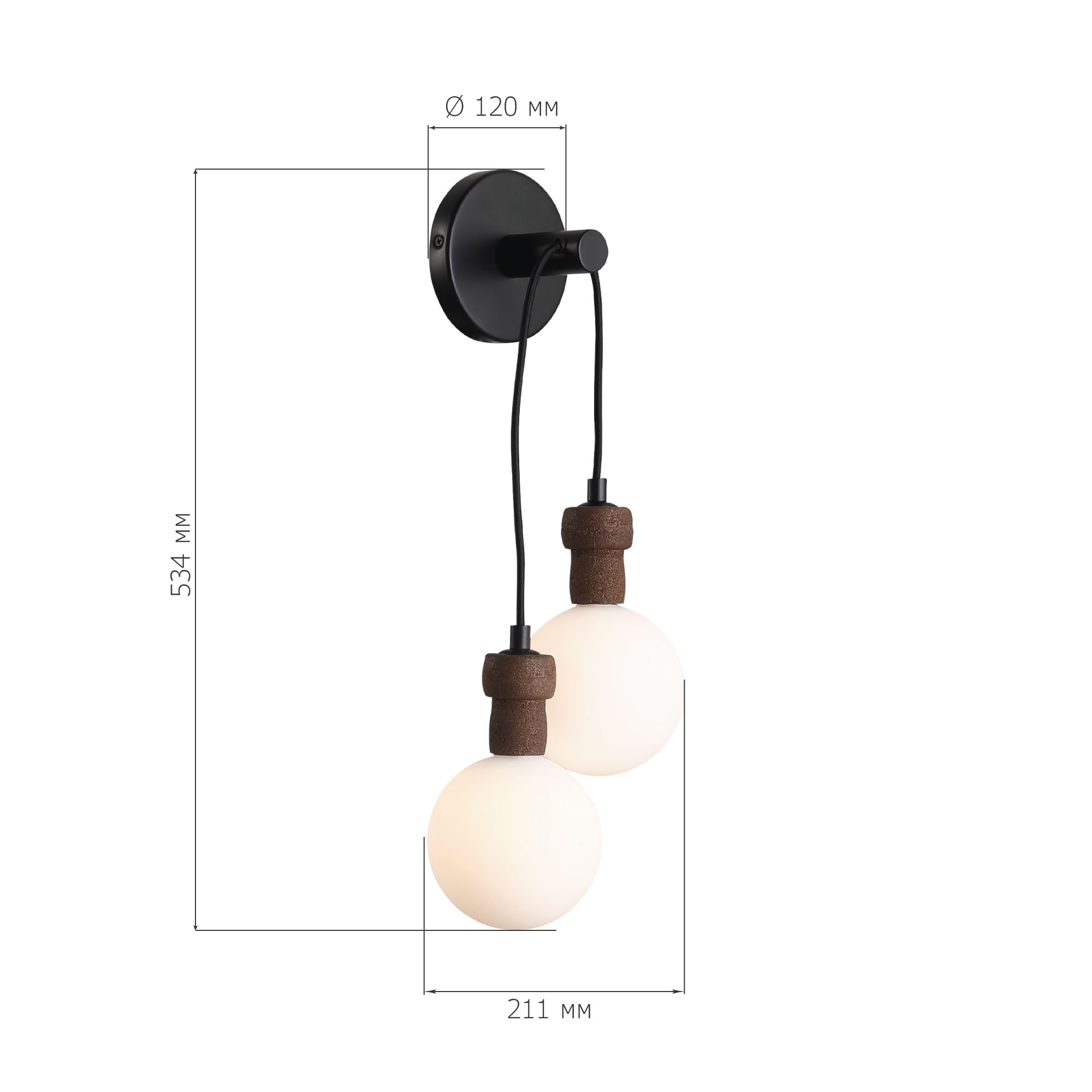 SL6226.411.02 Светильник настенный ST-Luce Черный/Белый G9 2*5W 4000K CORK