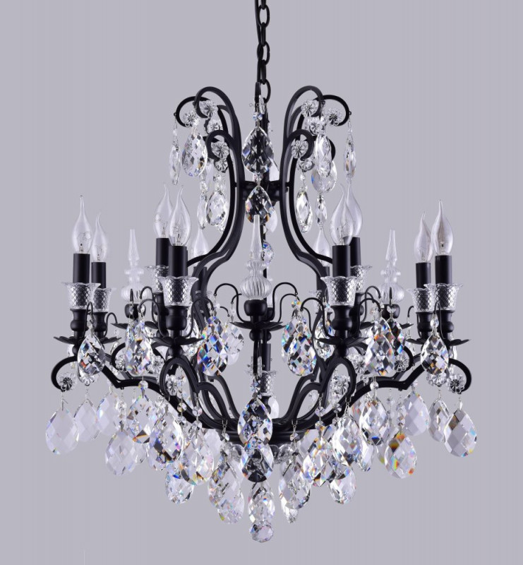 Подвесная люстра Crystal Lux MAGNIFICO SP13 BLACK/TRANSPARENT