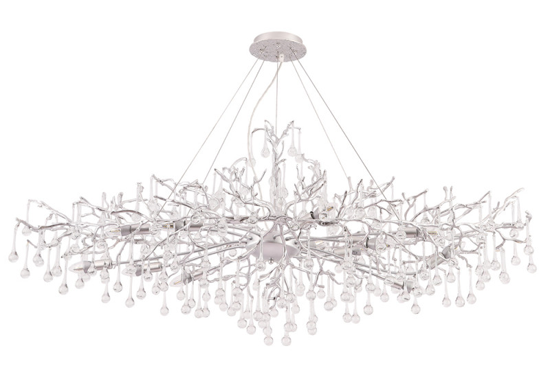 Подвесная люстра Crystal Lux REINA V2 SP12 L1500 SILVER PATINA
